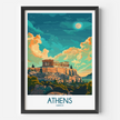 Athens Retro Travel Illustration