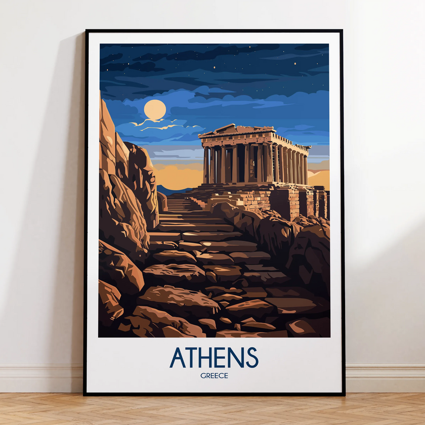 Athens Retro Travel Illustration