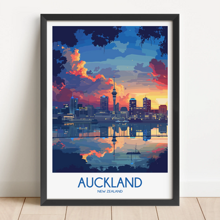 Auckland Retro Travel Illustration