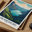 Aurlandsfjord Modern Travel Poster