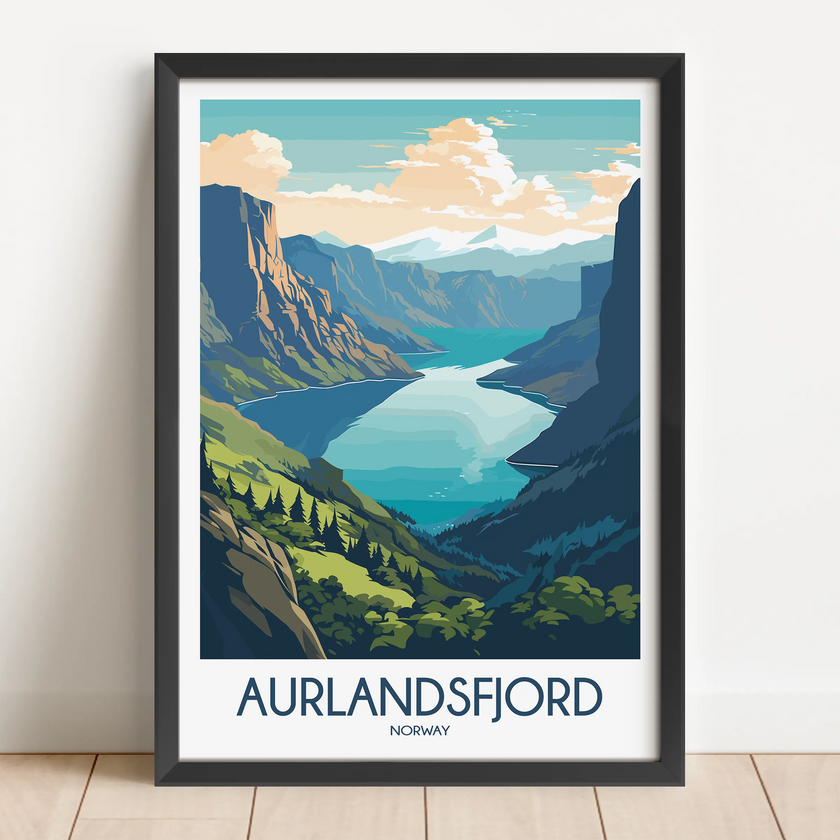 Aurlandsfjord Scenic Landscape Art