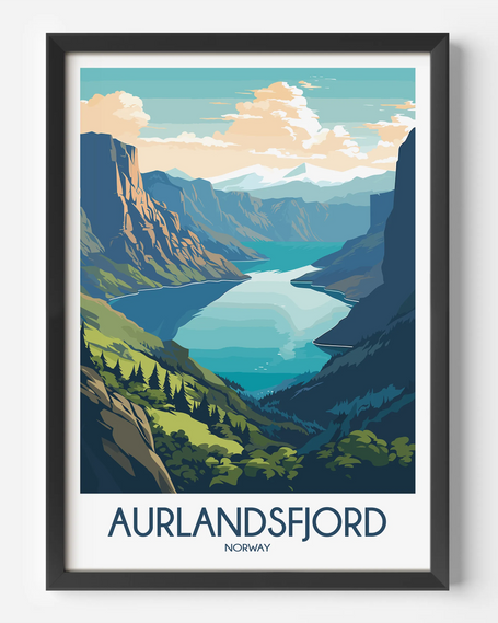 Aurlandsfjord Souvenir Poster Print