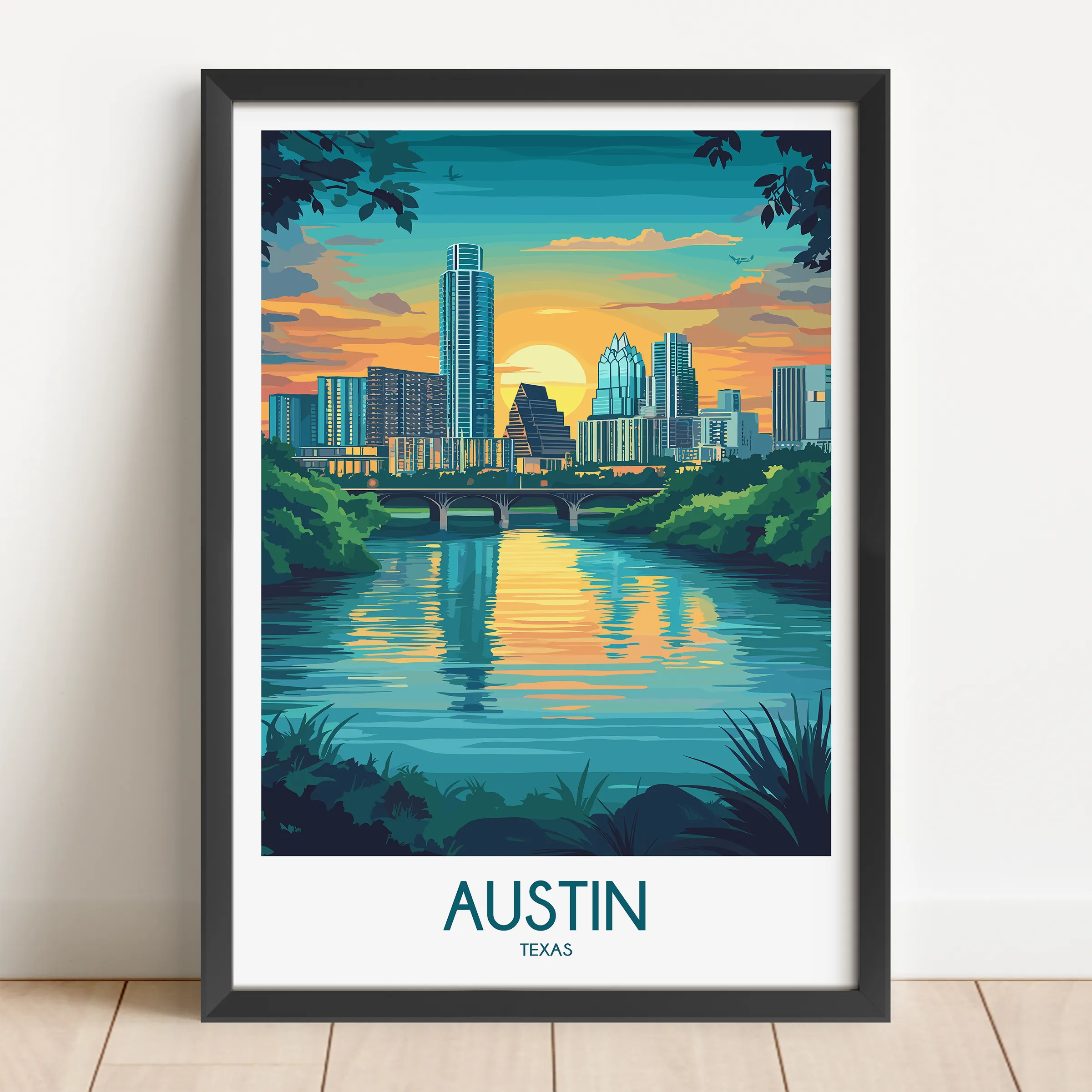 Austin Retro Travel Illustration