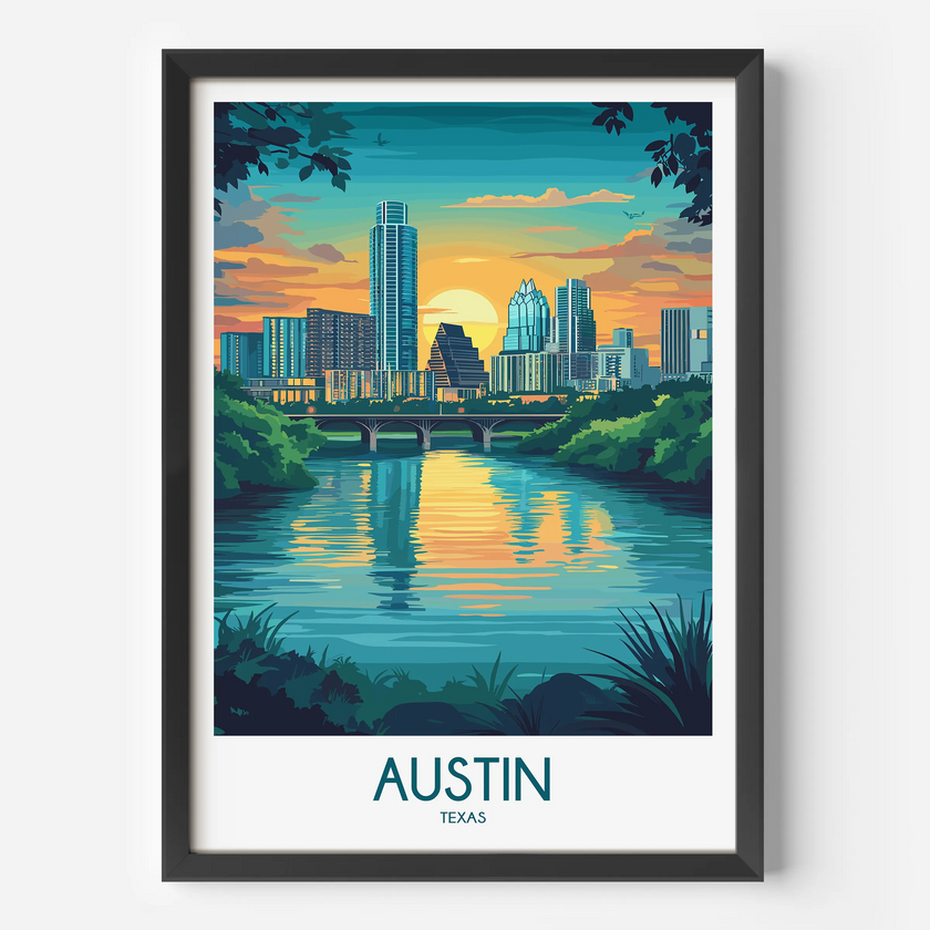 Austin Vintage Style Print