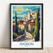 Avignon Retro Travel Illustration