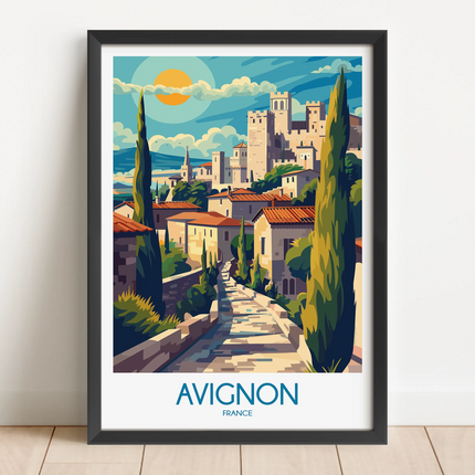 Avignon Retro Travel Illustration
