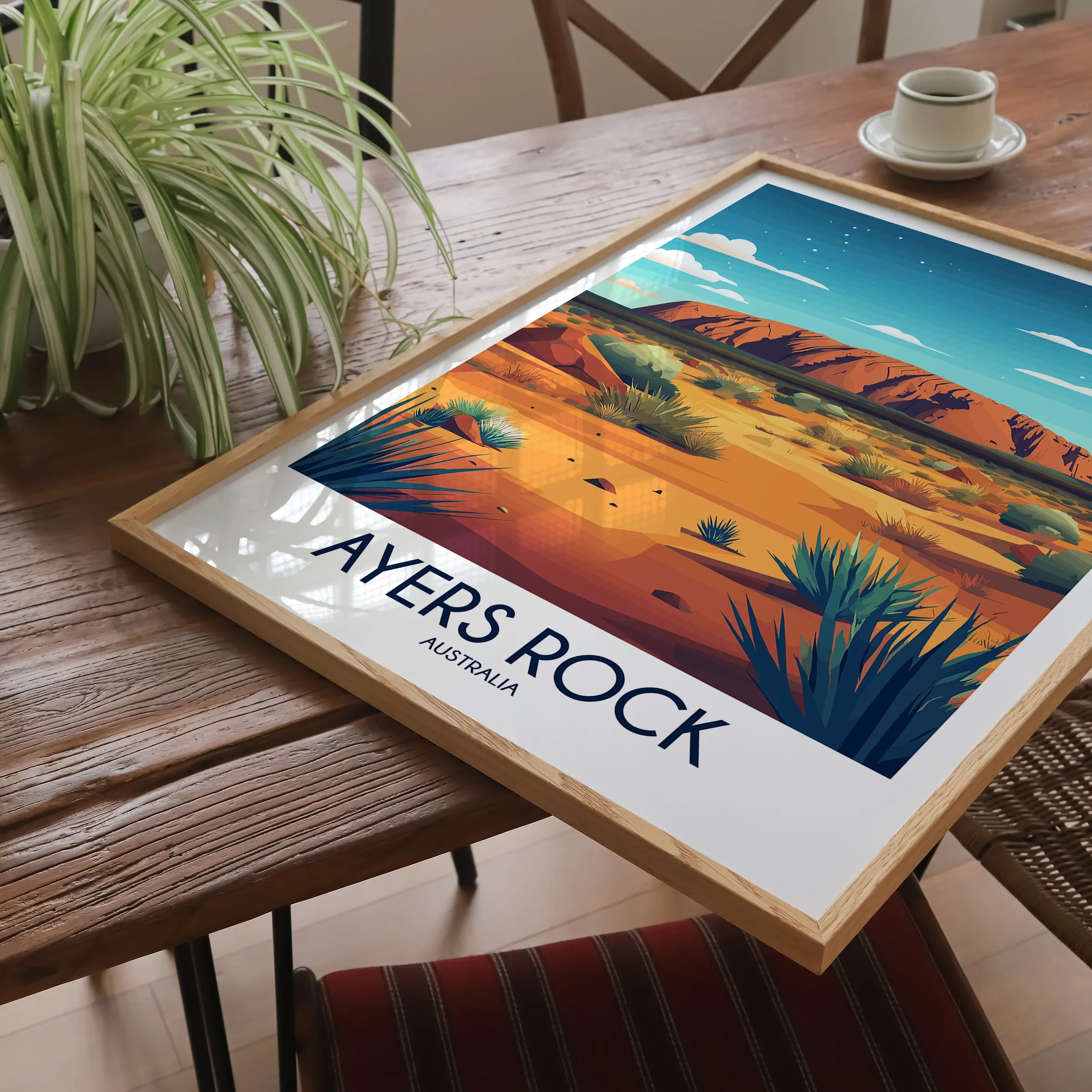 Ayers Rock Retro Travel Illustration