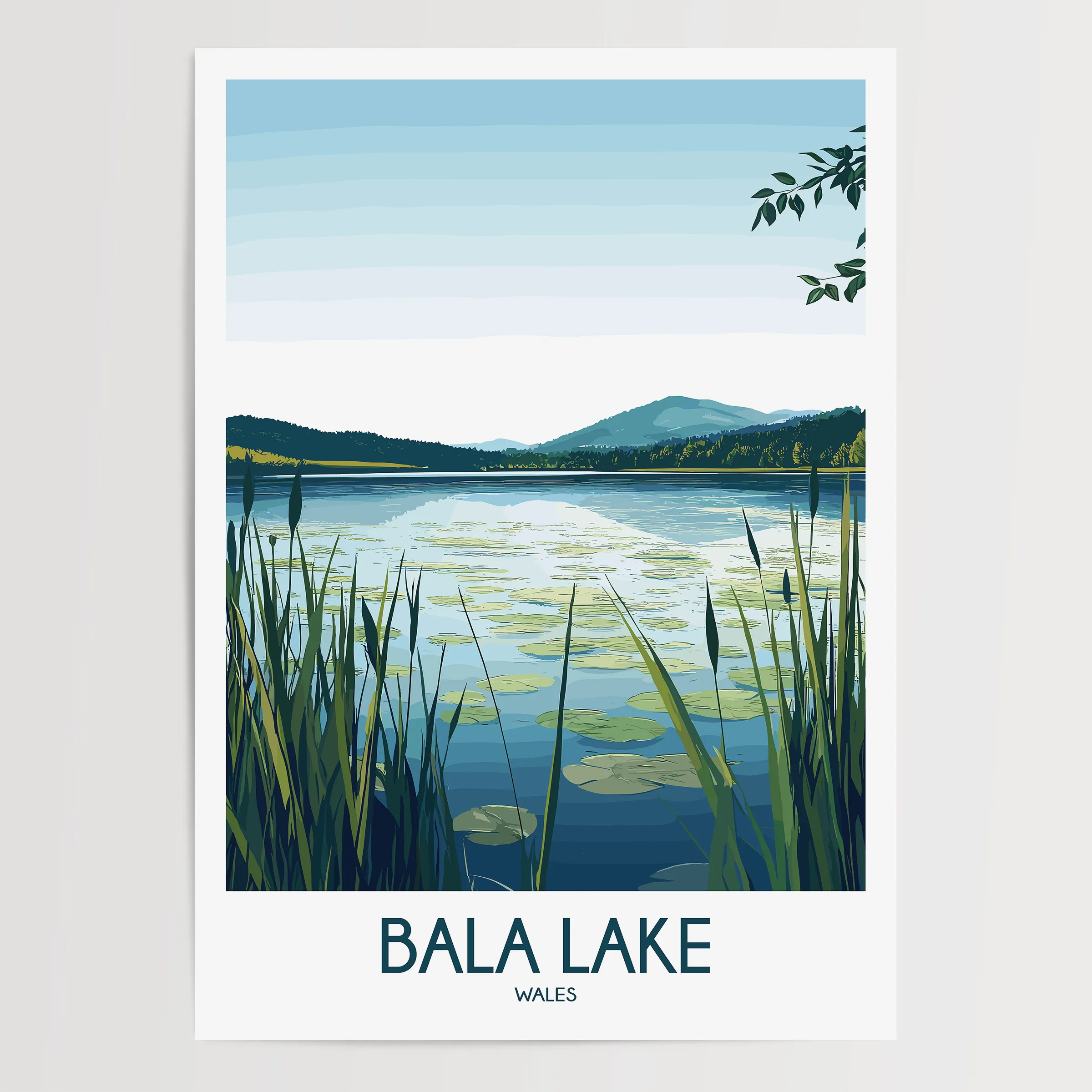 Bala Lake Modern Travel Poster