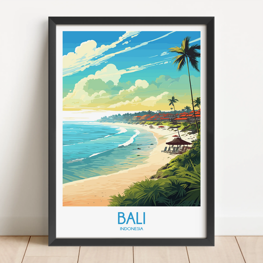Bali Retro Travel Illustration