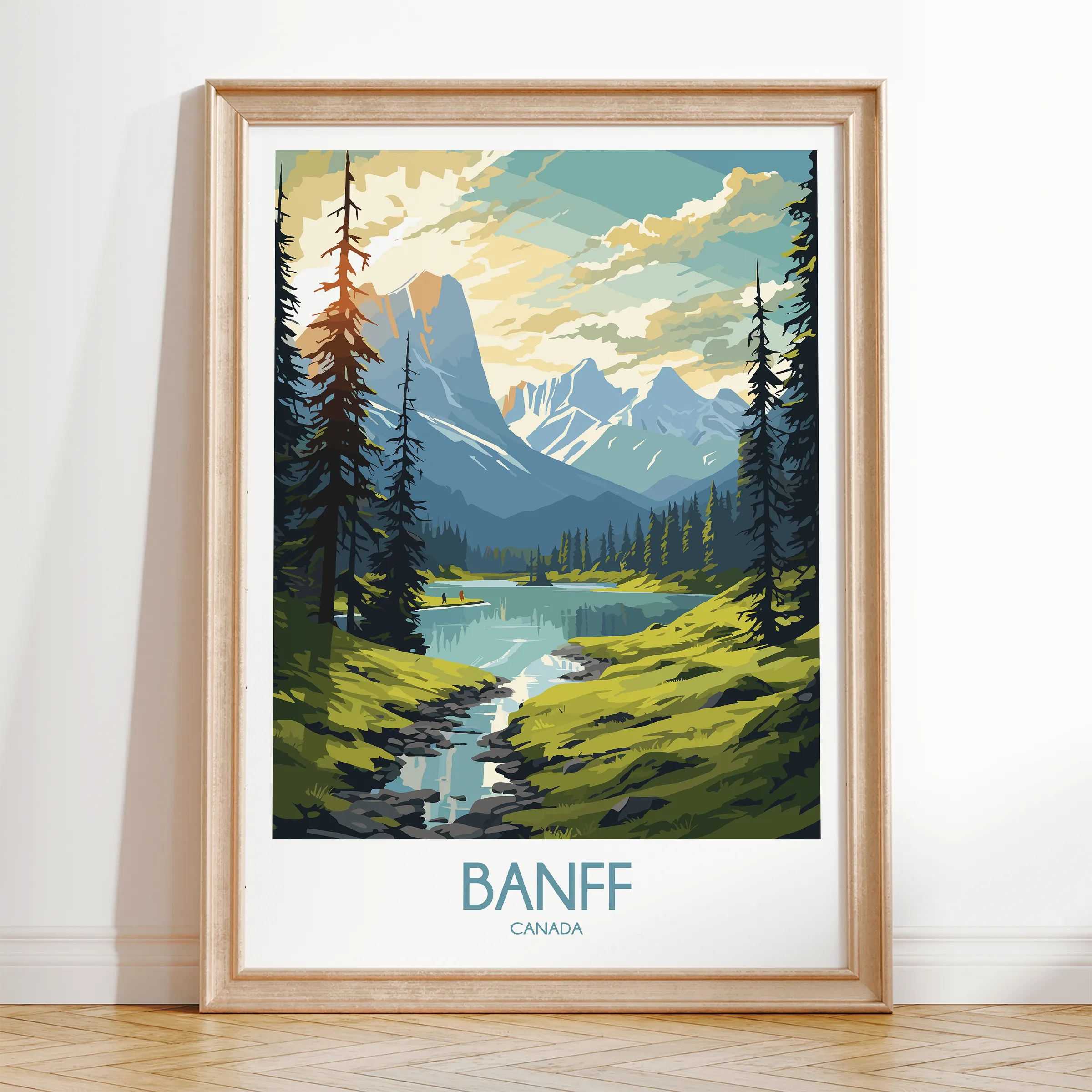 Banff Retro Travel Illustration
