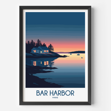 Bar Harbor Vintage Style Print