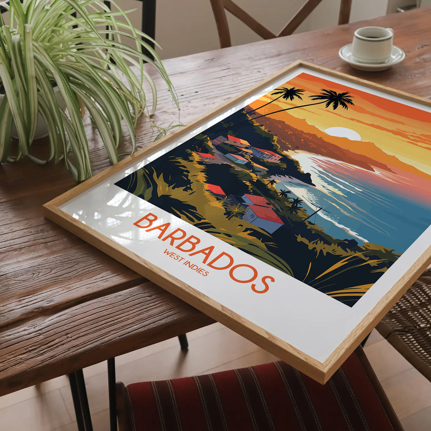 Barbados Retro Travel Illustration