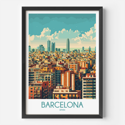 Barcelona Modern Travel Poster