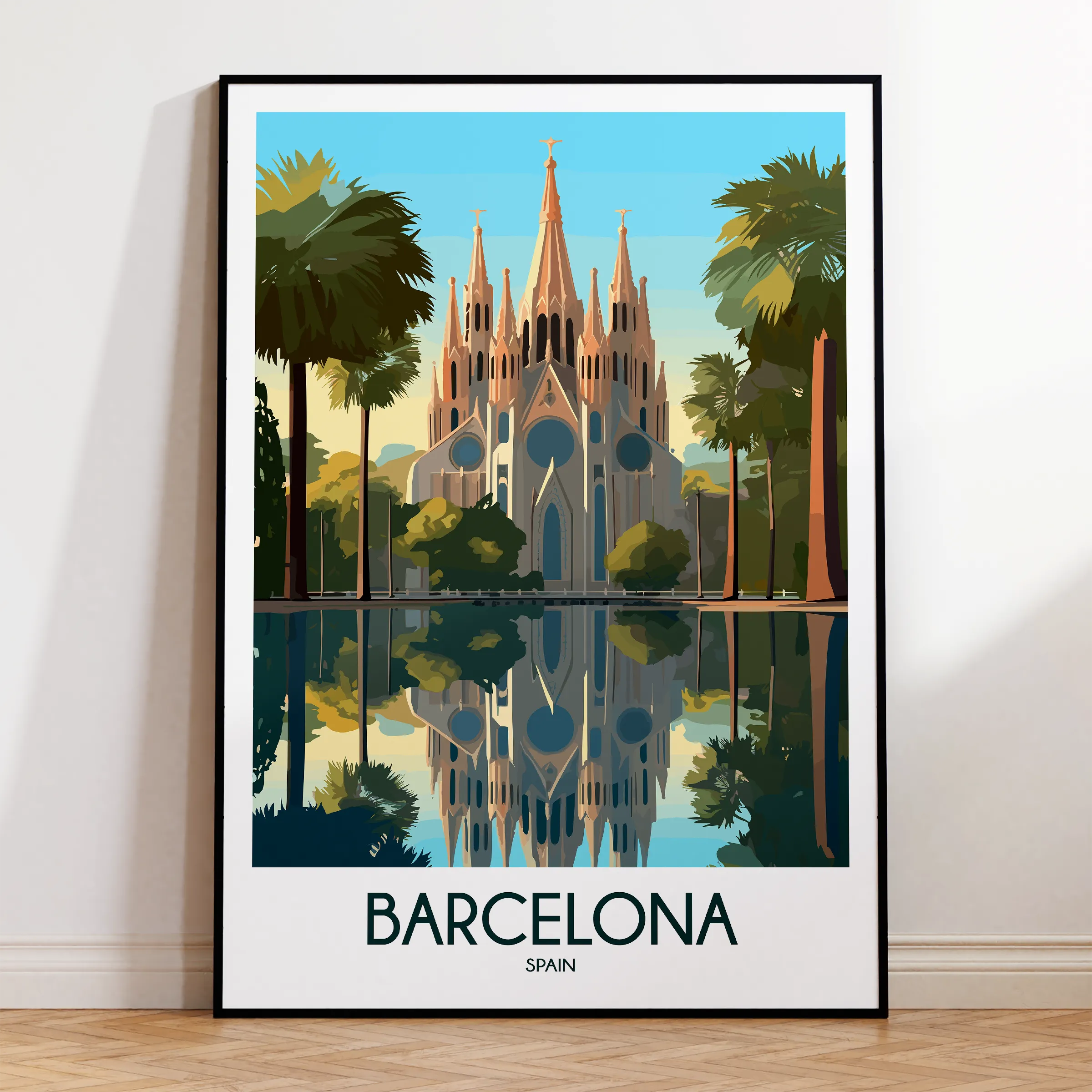 Barcelona Modern Travel Poster