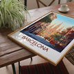 Barcelona Retro Travel Illustration