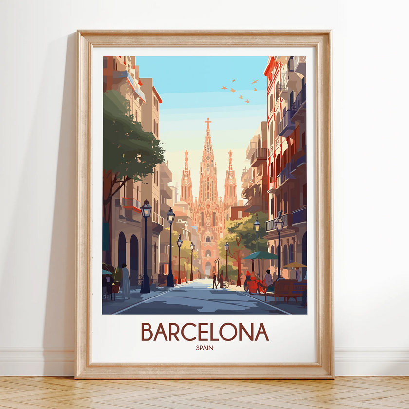 Barcelona Souvenir Poster Print