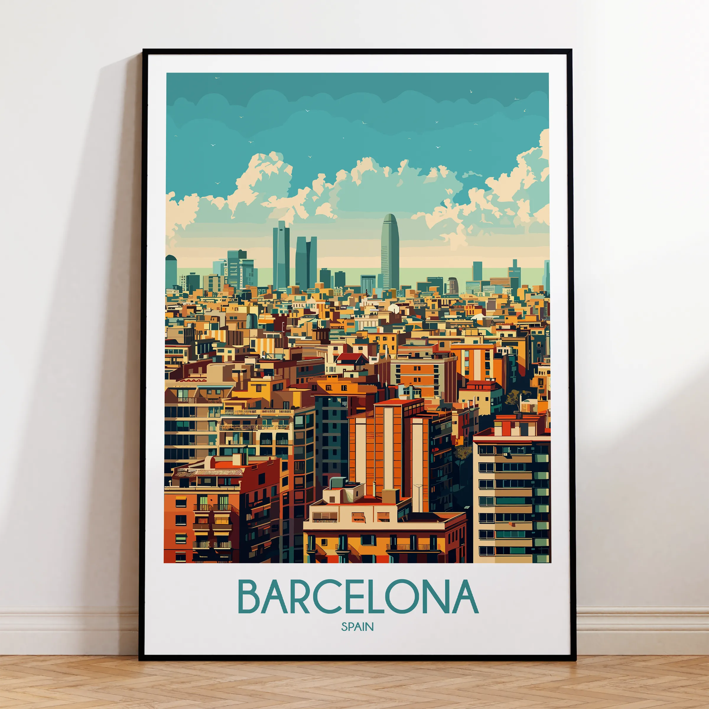 Barcelona Souvenir Poster Print