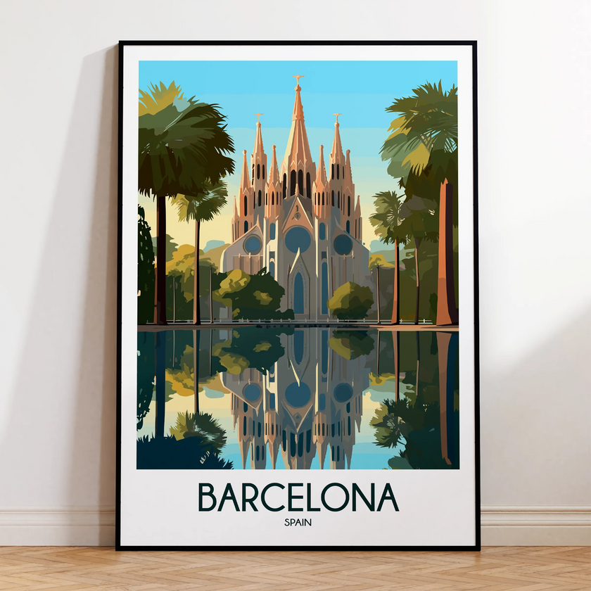 Barcelona Vintage Style Print