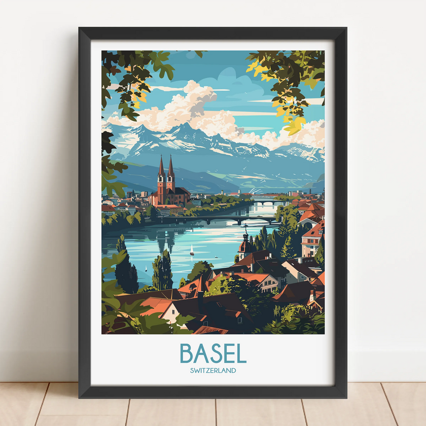 Basel Retro Travel Illustration