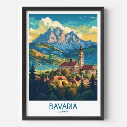 Bavaria Retro Travel Illustration