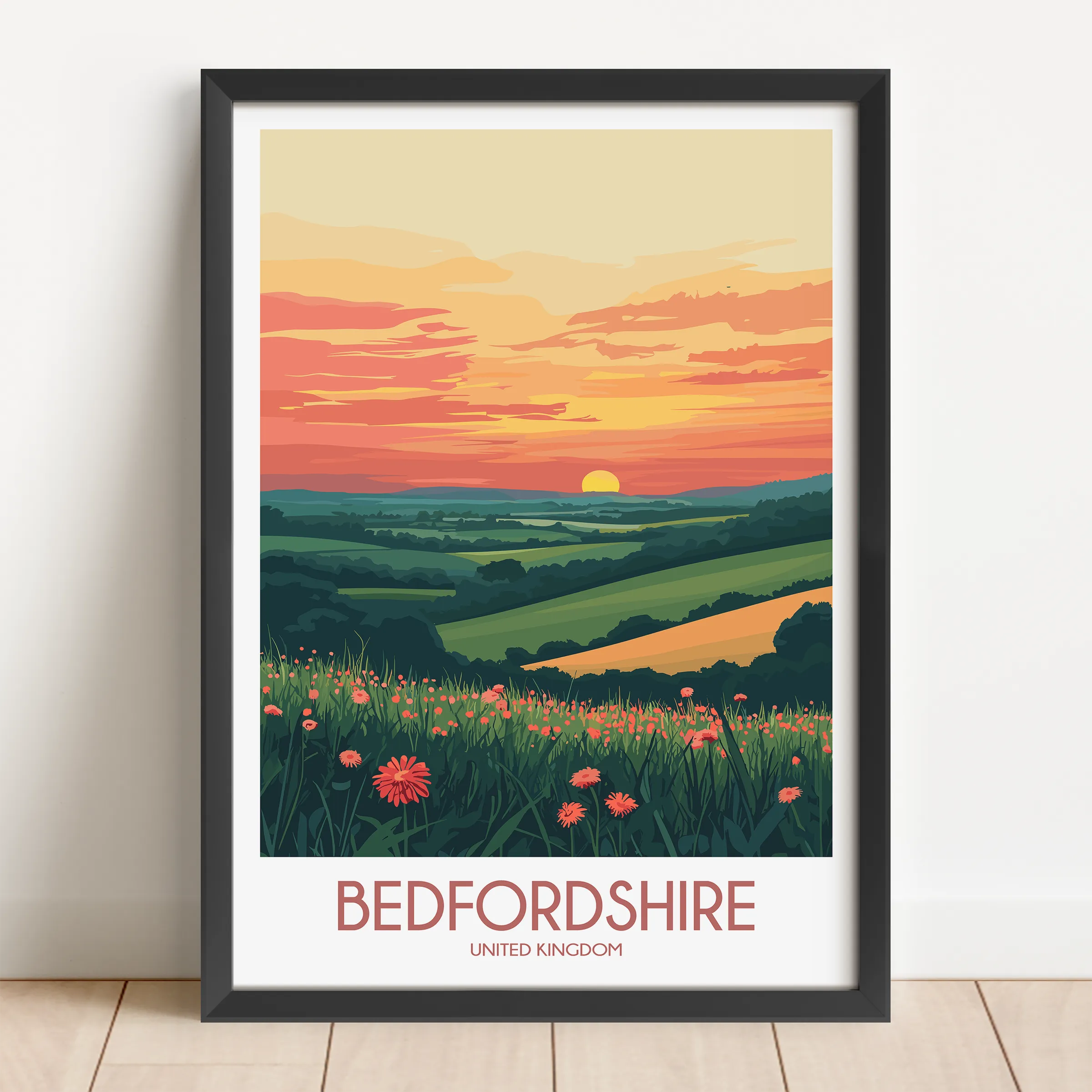 Bedfordshire Minimalist Wall Art