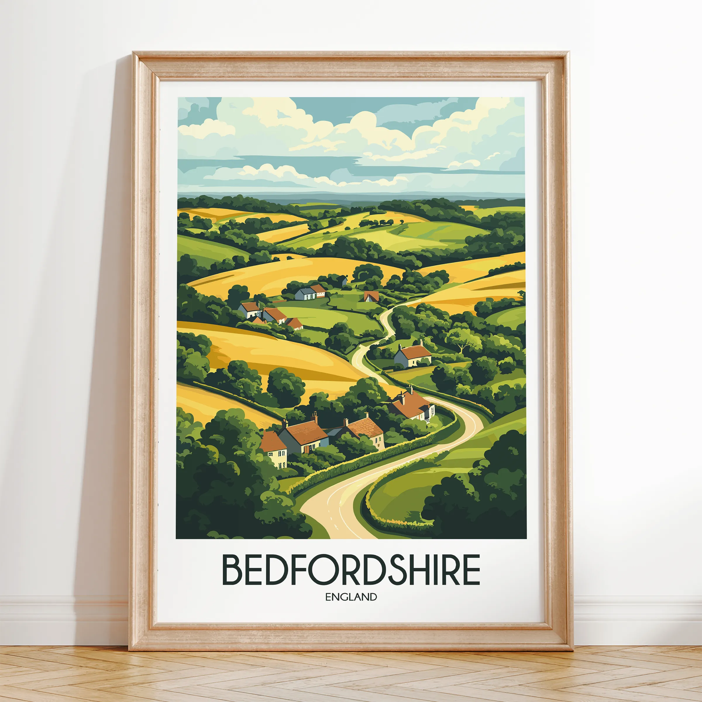 Bedfordshire Retro Travel Illustration
