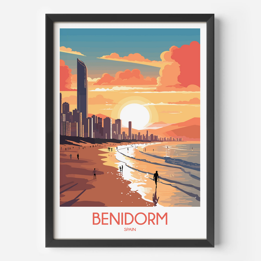 Benidorm Retro Travel Illustration