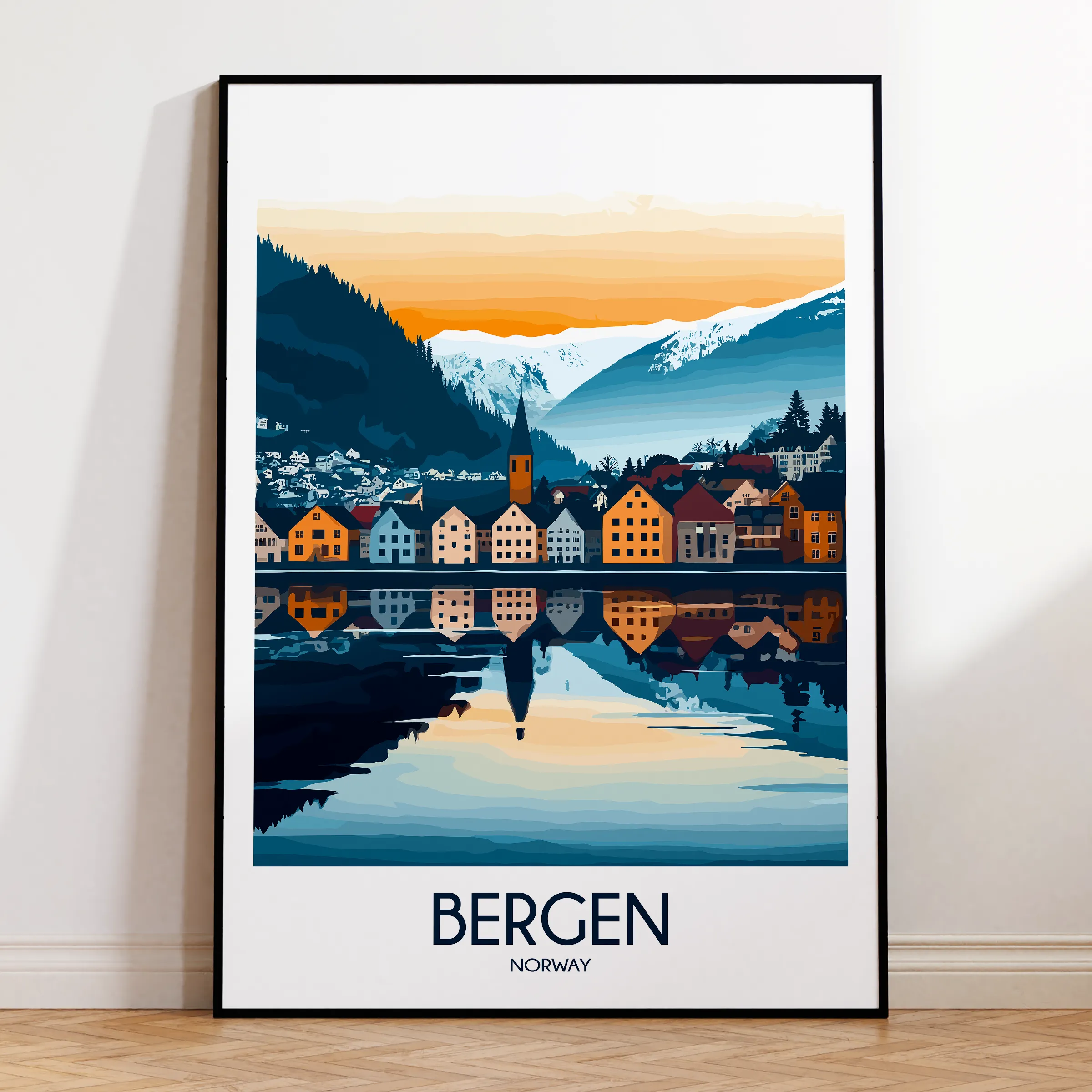 Bergen Modern Travel Poster