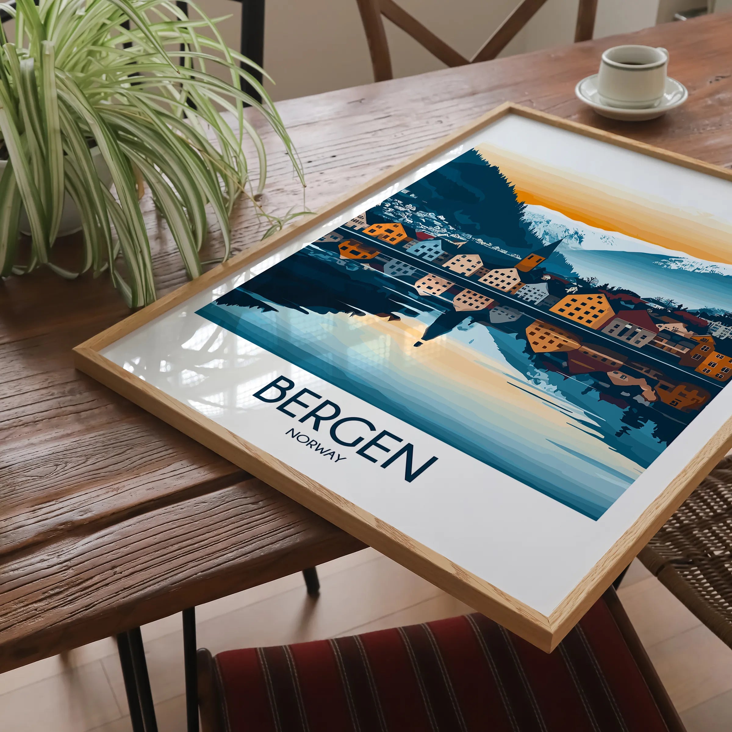 Bergen Retro Travel Illustration