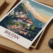 Bhutan Retro Travel Illustration