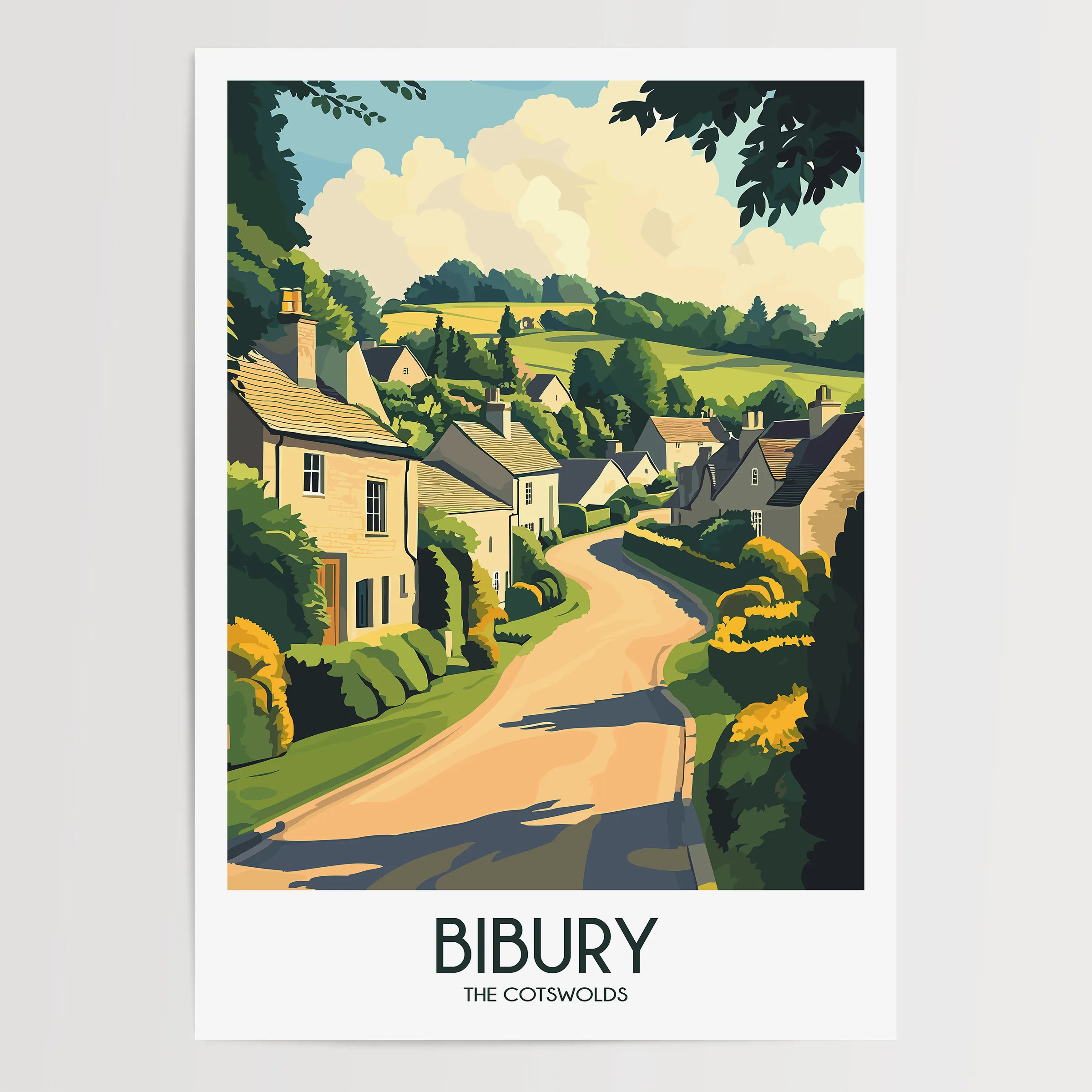 Bibury Modern Travel Poster
