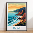 Big Sur Modern Travel Poster