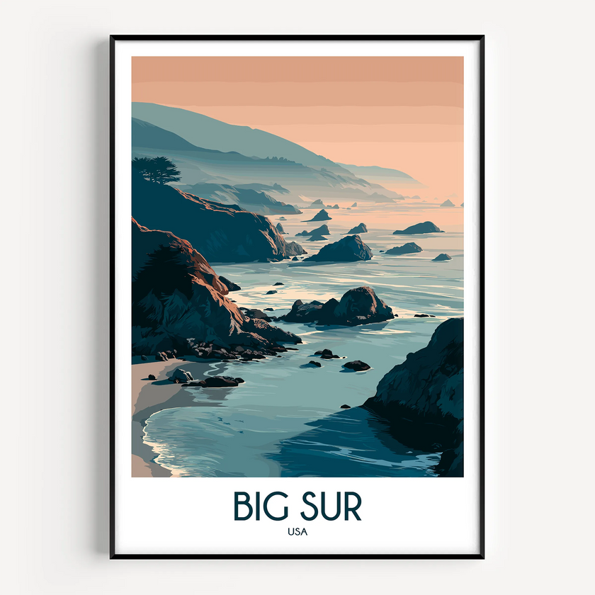 Big Sur Modern Travel Poster