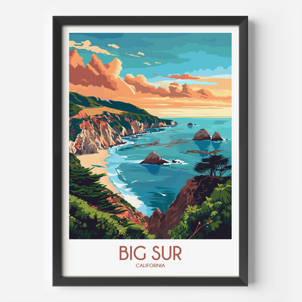 Big Sur Vintage Style Print