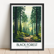 Black Forest Retro Travel Illustration