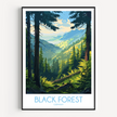 Black Forest Retro Travel Illustration
