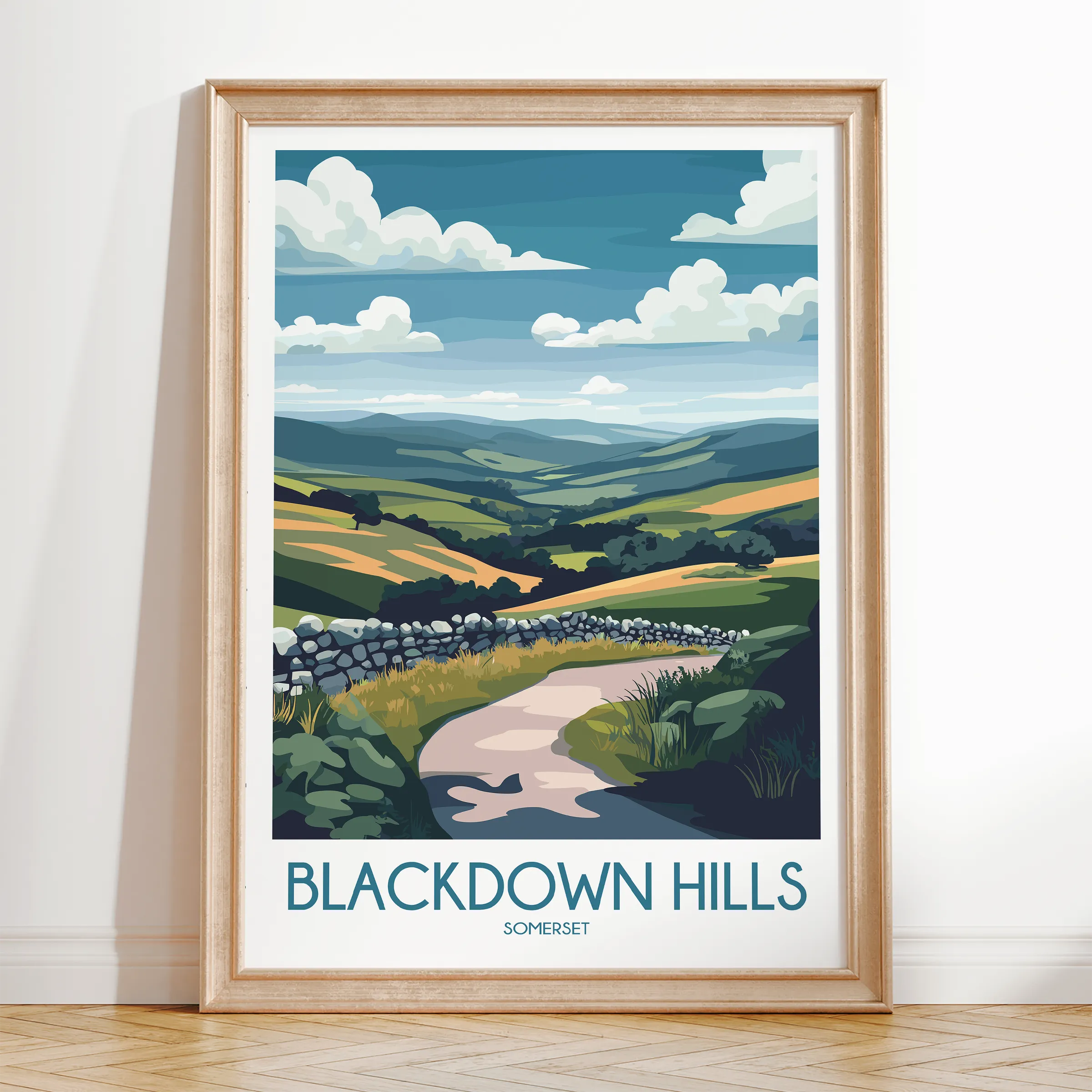 Blackdown Hills Modern Travel Poster