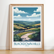 Blackdown Hills Modern Travel Poster