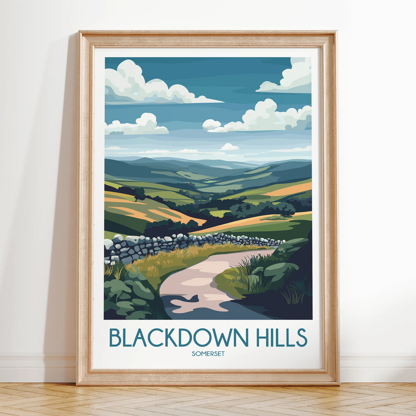 Blackdown Hills Modern Travel Poster