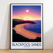 Blackpool Sands Modern Travel Poster