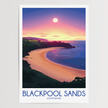 Blackpool Sands Retro Travel Illustration