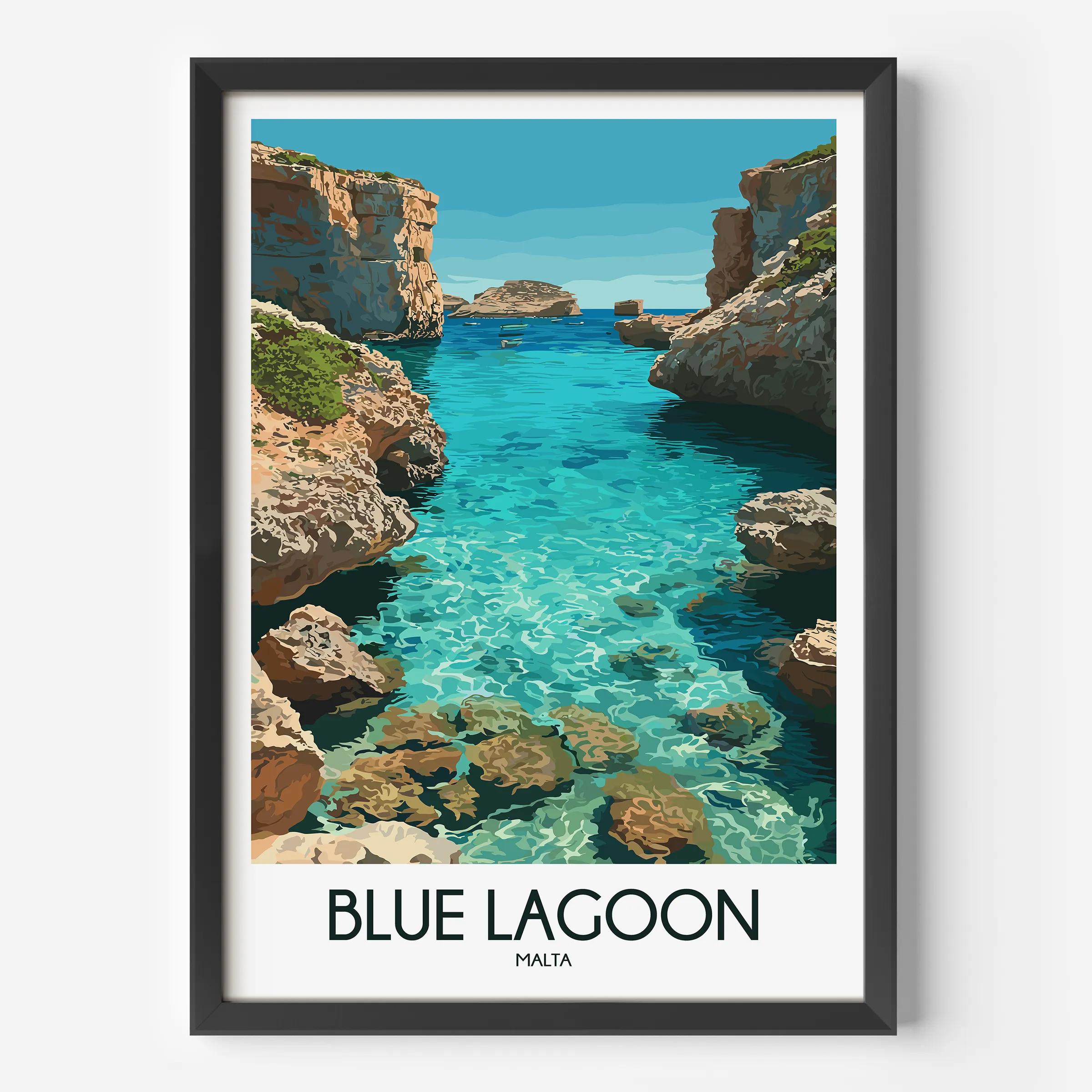 Blue Lagoon Modern Travel Poster
