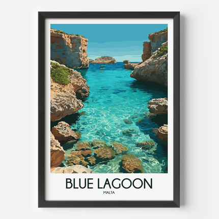 Blue Lagoon Modern Travel Poster