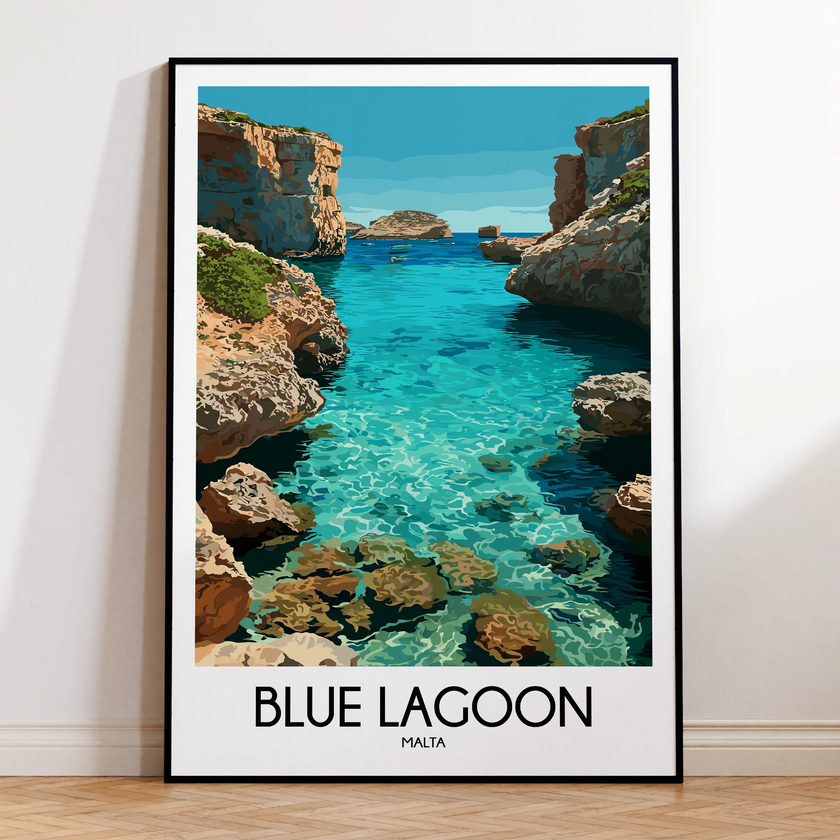 Blue Lagoon Vintage Style Print