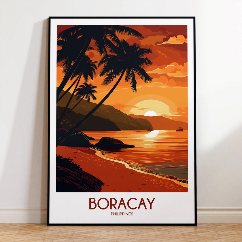 Boracay Retro Travel Illustration