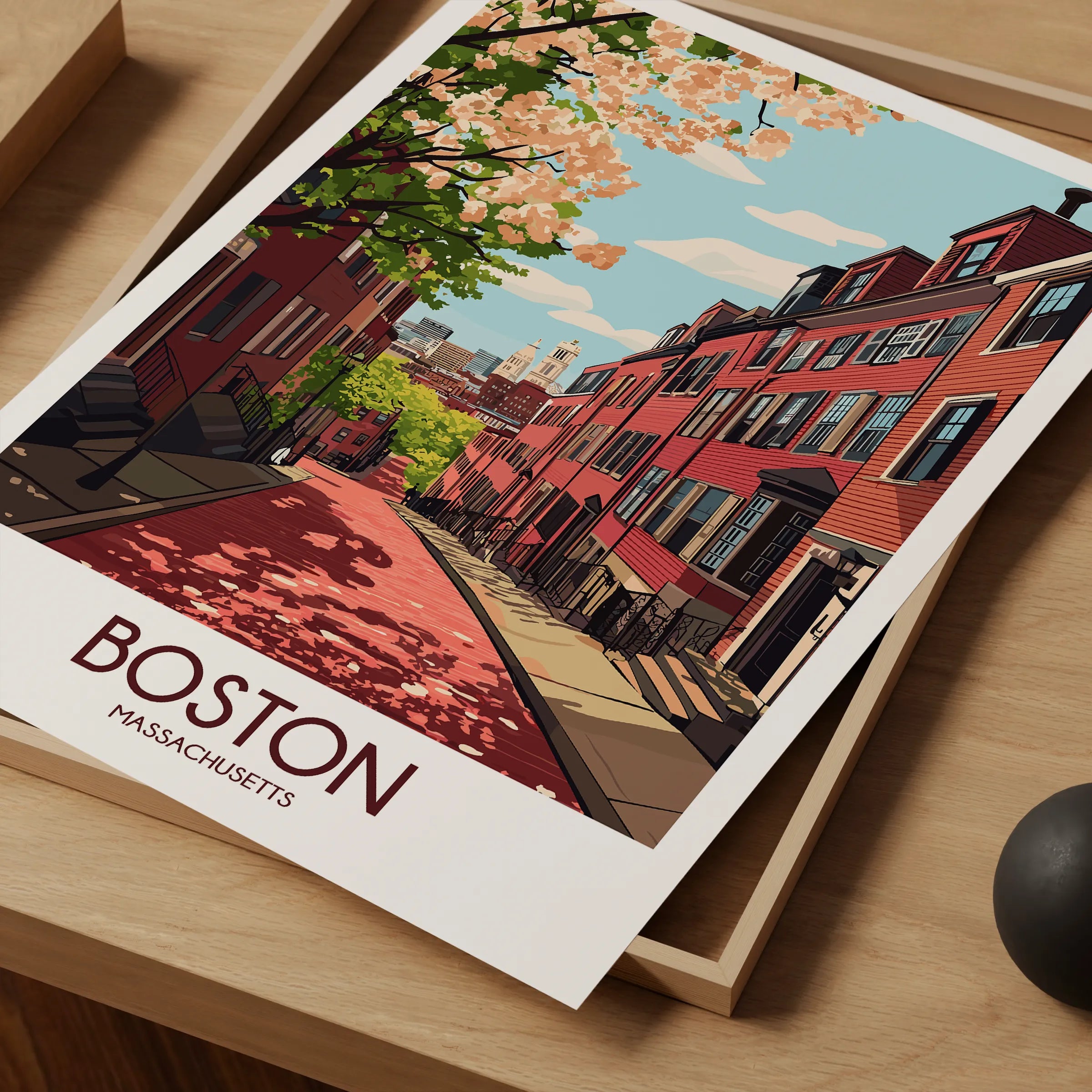Boston Retro Travel Illustration
