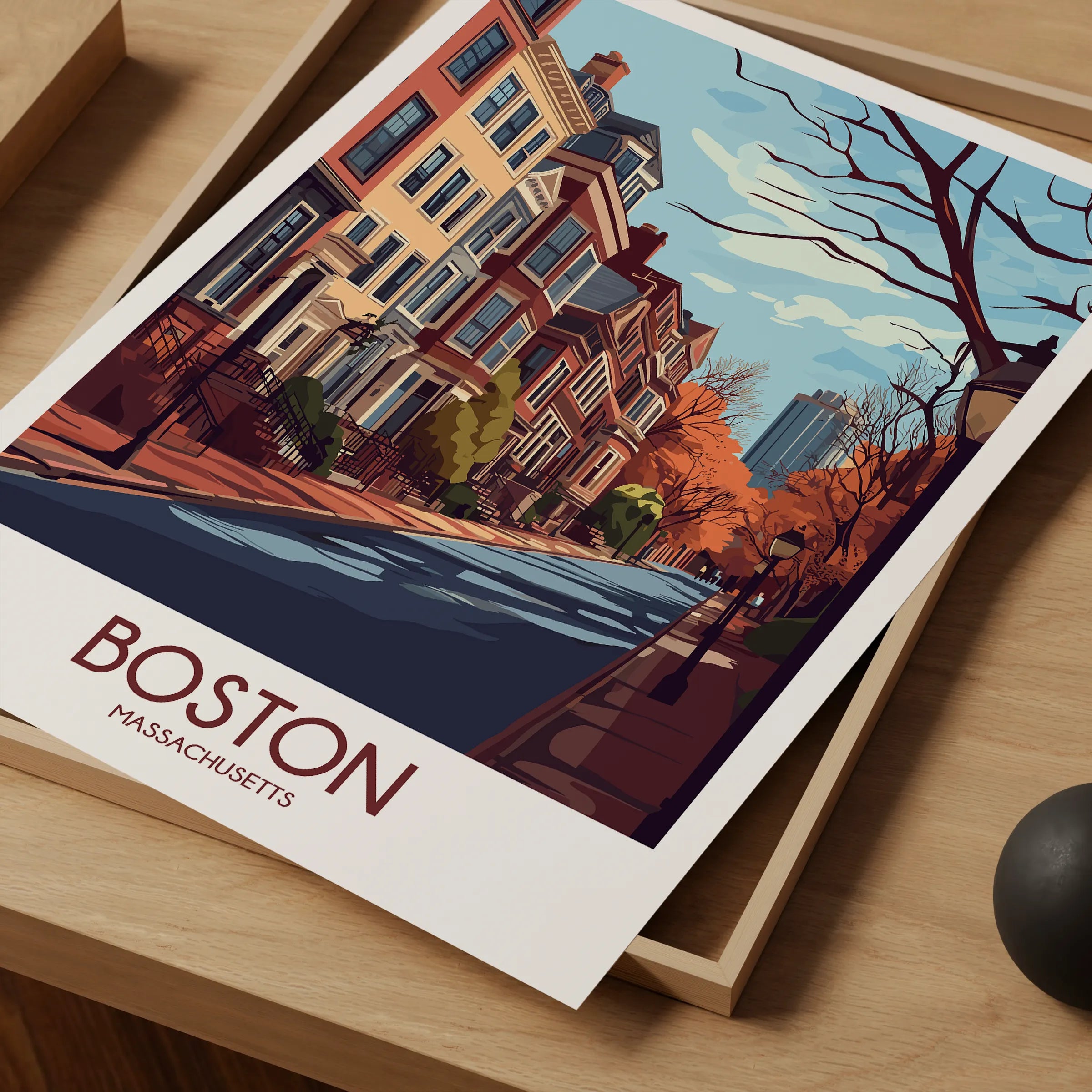 Boston Retro Travel Illustration