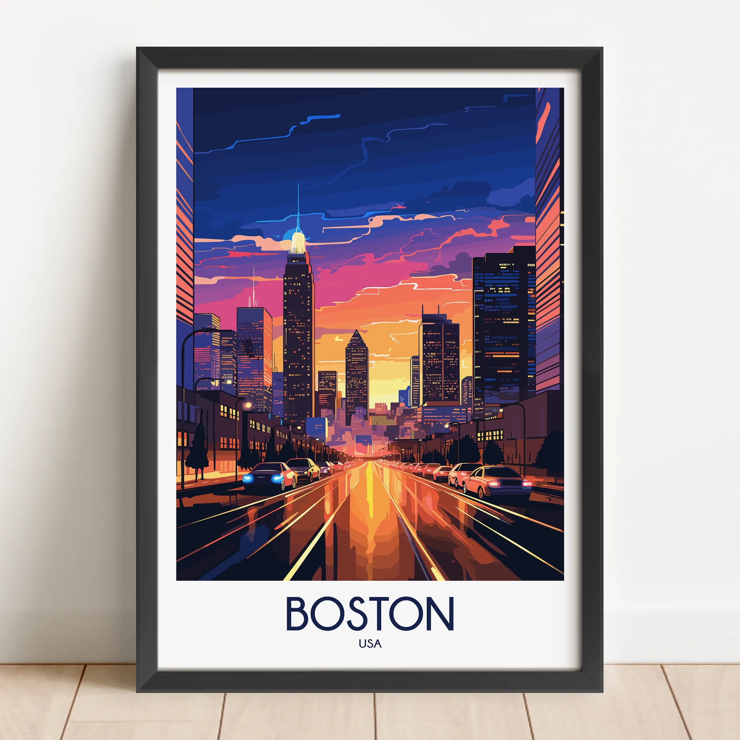 Boston Retro Travel Illustration
