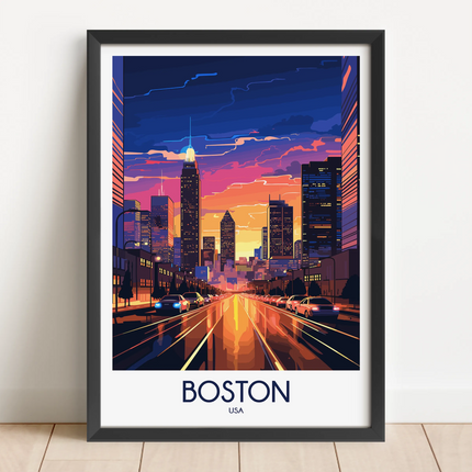 Boston Retro Travel Illustration