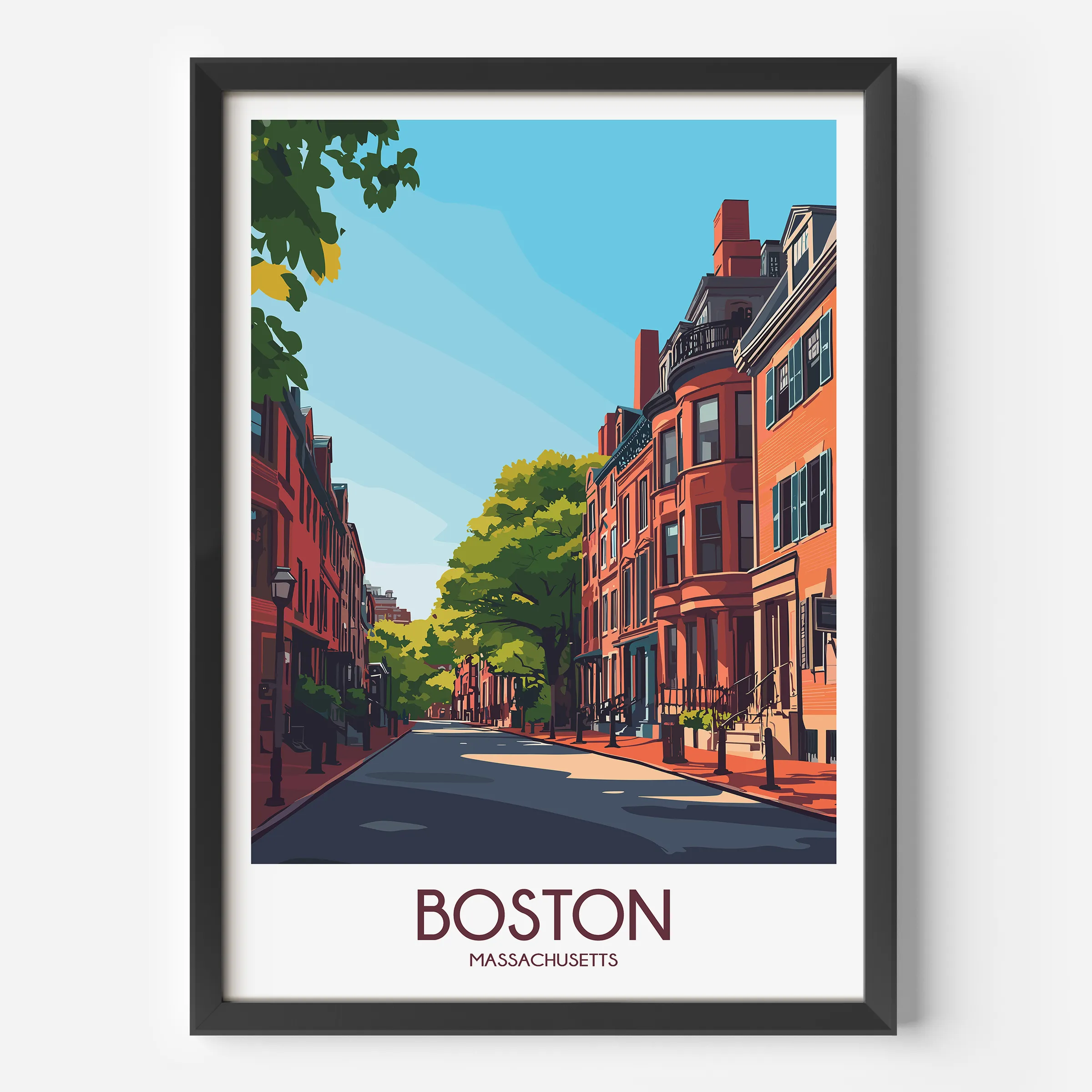 Boston Retro Travel Illustration